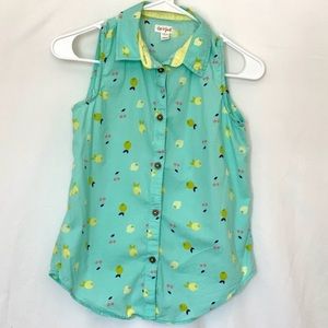 Cat and Jack Turquoise and Yellow Summer Button Down
